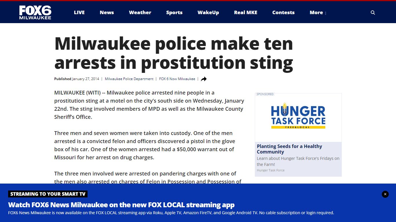 Milwaukee police make ten arrests in prostitution sting